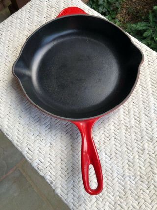 Le Creuset 26 Red Enamel/cast Iron Skillet Frying Pan 12 ",  Made In France