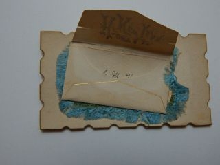 Vintage 1884 Happy Year Victorian Greeting Card Tiny Card w/Envelope 3