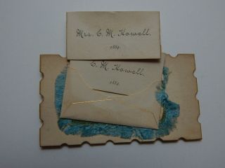 Vintage 1884 Happy Year Victorian Greeting Card Tiny Card w/Envelope 4