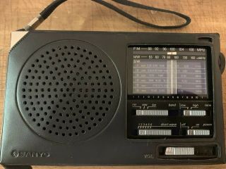Vintage Sanyo Rp8900 Fm/mw/sw 8 Band Portable Radio With Case.  Very Good Cond.