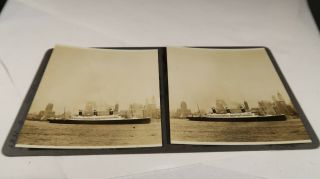 Photo Stereoview Card Of April 30 1931 Ss Leviathan Ocean Liner