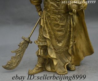 China Brass loyal General Dragon Warrior GuanGong Guan gong yu GuanYu God Statue 5