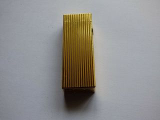 Dunhill Rollagas Lighter Gold Plated/Vertical Lines,  Dunhill Croc Leather Case 3
