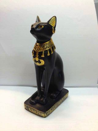 Egyptian Bastet Cat Statue.  Ancient Egypt Goddess Bast Collectible Figurine.