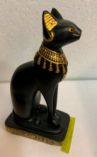 Egyptian Bastet Cat Statue.  Ancient Egypt Goddess Bast Collectible Figurine. 2