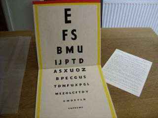 Vintage 1960s? SUPREME MAGIC Trick (Eric Sharp) HE CAN ' T SEE A THING EYE CHART 2