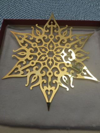 Vintage 1981 Mma Large Gold “tree Topper” Snowflake Ornament.