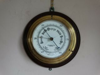 Brass Ships Bulkhead Aneroid Barometer John Barker Kensington Vintage Maritime