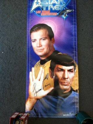 Official Star Trek Lv Convention Vinyl Banner Autographed By Shatner & Nimoy