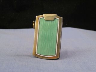 Antique Art Deco Pocket Striker Lighter Guilloche Enamel Silver 1930s