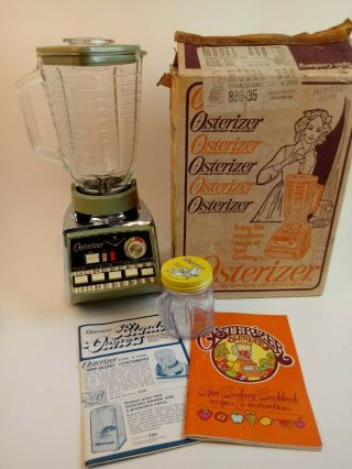 Osterizer 886 Chrome / Avocado Blender Vintage American Made Mixer Rare