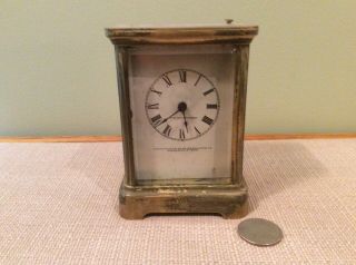 Vintage Miniature Minneapolis Heat Regulator Co.  Mantle Clock,  8 Day Clock