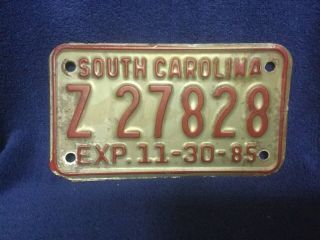 South Carolina 1985 Motorcycle License Plate