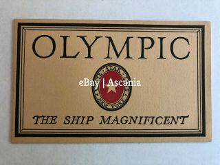 Rare White Star Line Olympic Interior Booklet | 1st & 2nd Class