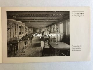 Rare White Star Line Olympic Interior Booklet | 1st & 2nd Class 5