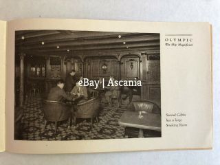 Rare White Star Line Olympic Interior Booklet | 1st & 2nd Class 7