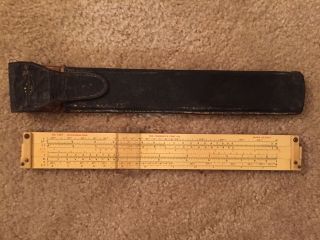 Vintage Mannheim - Trig No.  1457 Frederick Post Slide Ruler With Case Made In Usa