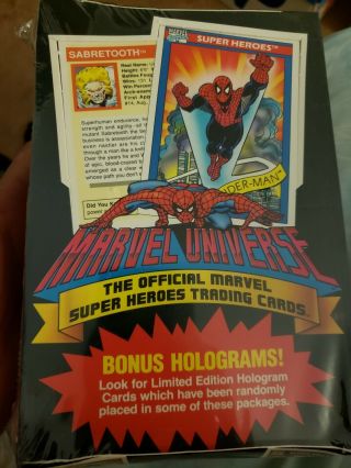 1990 Impel Marvel Universe Series 1 Trading Card Factory Box W/36 Packs