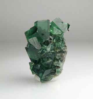 Gemmy Green/blue Fluorite Twinned Crystals On Matrix From Rogerley Mine - Uk