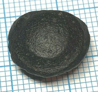 Australite 7: Australian Tektite From Meteorite Impact,  Chipped Button W Wave
