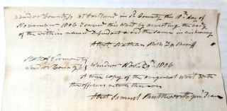 1806 State of Vermont notice from justice of the peace,  Hartland,  Windsor County 3