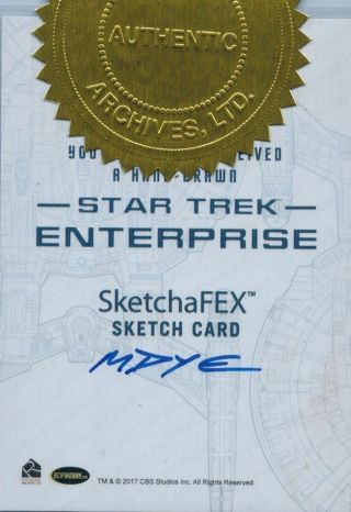 Star Trek Enterprise Archives Series 1: Sketch Card by Marcia Dye 2
