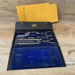 Vintage Dietzgen Commander Drafting Drawing Instrument Kit Set Usa Made