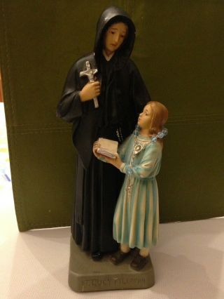 Vintage Saint Lucy Filippini Chalkware Religious Teachers Statue 12.  5 " Tall