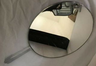 Antique Roaring 20’s Large Art Deco Hand Mirror Chrome 14” L 6.  5” W 7