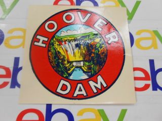 Vintage Hoover Dam Souvenir Decal - Circular Design - Hard To Find Look