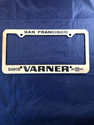 Vintage Plastic Chevrolet License Plate Dealer Frame San Francisco David Varner