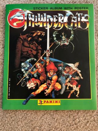 1986 Thundercats Sticker Album With Poster By Panini Some Stickers (taped)