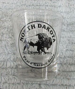 Old North Dakota Buffalo Bison Peace Garden State Souvenir Shot Glass S/h