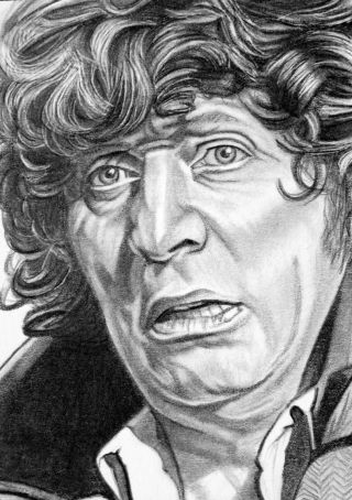 Aceo Sketch Card Doctor Who Tom Baker