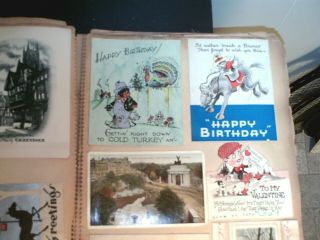 Vintage Scrapbook of over 240 Greeting Cards and a few Postcards 1931 – 1937 4