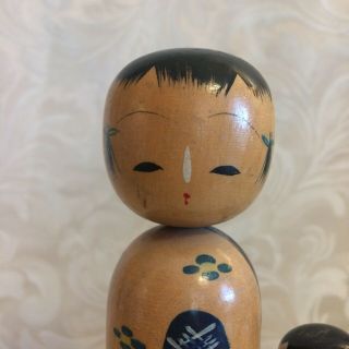 Vintage Kokeshi Wooden Nesting Doll Set of 3. 4