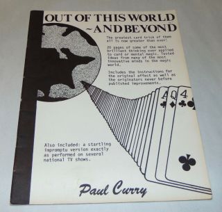 Vintage Magic Trick 1975 Out Of This World & Beyond Card Tricks Paul Curry