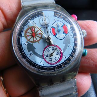 Vintage Swiss Swatch Chronograph Quartz Lady Watch