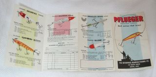 Vintage Pflueger Bait Action Lures Color Flyer Order Form Foldout T67