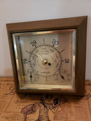 Vintage Airguide Barometer Weather Station Wall Decor Mid - Century Modern U.  S.  A.