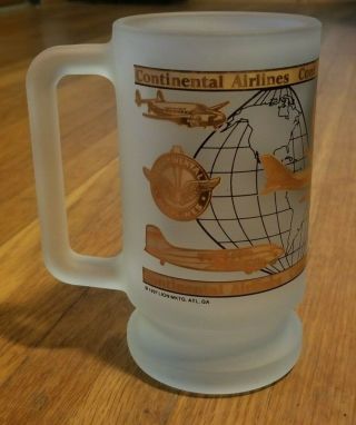 Continental Airlines - 18oz Frosted Coffee Mug Cup Stein - Lion Marketing 1997