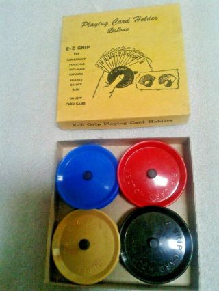 Vintage E - Z Grip Deluxe Playing Card Holders