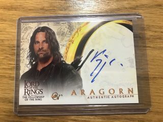 Lord Of The Rings Viggo Mortensen As Aragorn Autographed Card Fotr Topps