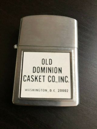 Vintage Nesor Lighter Old Dominion Casket Co.  Inc Washington Dc Never Fired