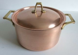 Vintage Paul Revere Limited Edition Copper Saucepan Stockpot,  Ss Lined,  3 Qt W/
