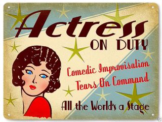 Hollywood Actress Metal Sign On Duty Movie Films Vintage Style Art 256