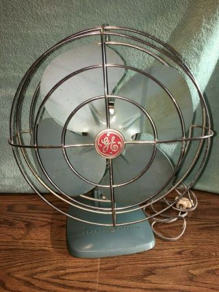 Vintage General Electric Ge Oscillating 10” Fan 1950 Model Fm10s63