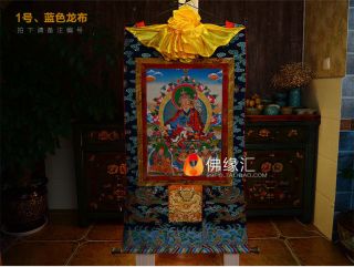 Nepal Tibetan Buddha Natural Mineral Thangka Thanka Guru Rinpoche Padmasamb 90cm