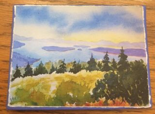 Rangeley,  Maine Local Artist Watercolor Painting " Height Of Land "