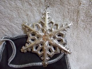 Gorham Sterling Silver Snowflake Christmas Ornament 1983 Gold Filled Year Mark